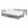 Lit-canapé double 180 × 200 cm en bois massif de pin gris avec rives