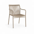 Chaise de jardin avec accoudoirs en aluminium et corde en polypropylène tourterelle, 58 × 59 × 82 cm